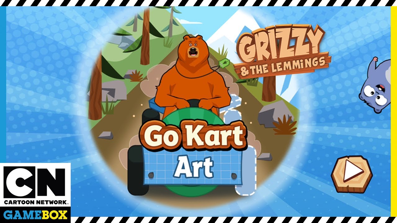 Grizzy and the Lemmings GamePlay | Go Kart Art - Grab them Stars! | Cartoon Network GameBox