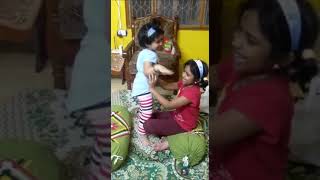 Cute Little Sisters Wrestling