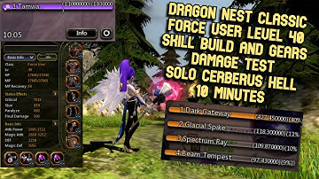 DN Classic Force User Lv 40 Skill Build & Current Gears Damage Test SOLO Cerberus Hell 10 Minutes