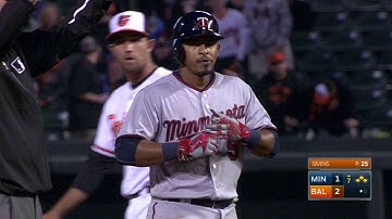 MIN@BAL: Escobar doubles to right to score Rosario