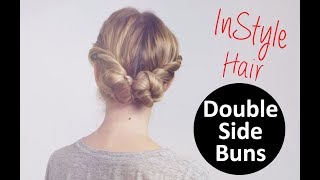 Frisuren-Tutorial Double Side Buns Zwei Gewickelte Dutts Hochsteckfrisur