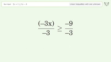 Solving Linear Inequalities: 2x+1 is Smaller Than or Equal to 5x-8
