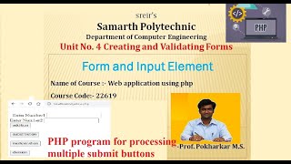 PHP program to handle multiple submit button | web application development using php | 22619