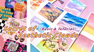 Basic Skies & Clouds Illustrations - Wet In Wet Watercolor Techniques