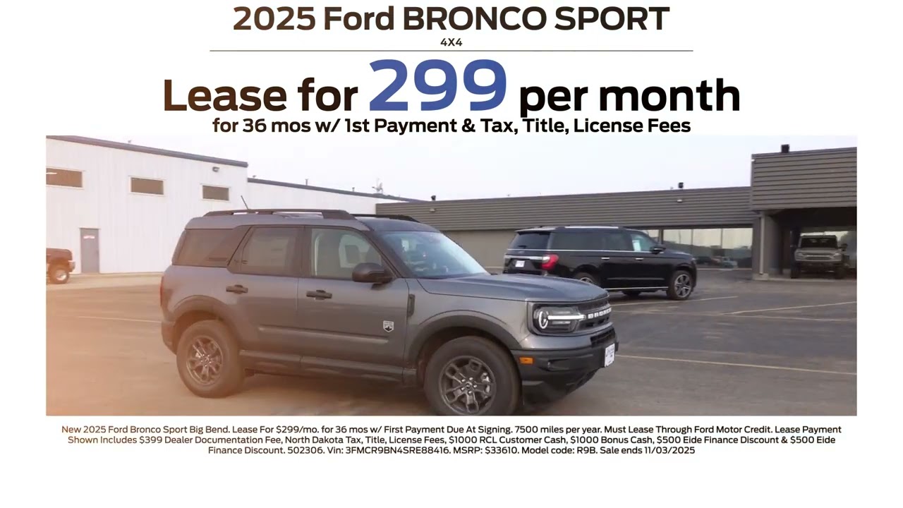 2025 Ford Bronco Sport Big Bend-$299 ZERO DOWN LEASE SPECIAL