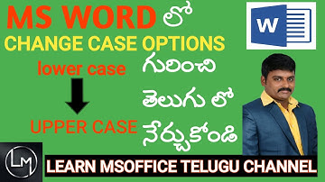 #MS WORD #CHANGE CASE OPTIONS in Telugu