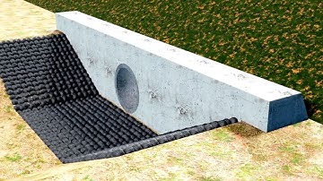 PIPE CULVERT CONSTRUCTION 3D ANIMATION VIDEO Parts - CIVIL ENGINEERING