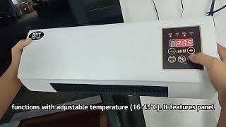 Dual Use Highly Efficient Wide Angles Mobile Small Fan Space Heater Room Wall Mounted Electric 1800W