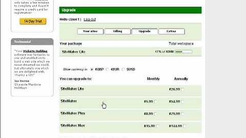 Upgrading Your Package: WebEden.co.uk Free Website Builder