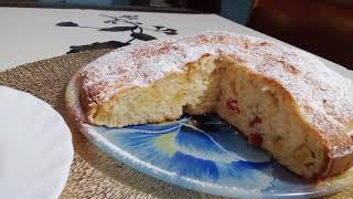 картинка: Швидкий пиріг з яблуком і курагой! Смачний і пухкий!!! Легкий в приготуванні!!!