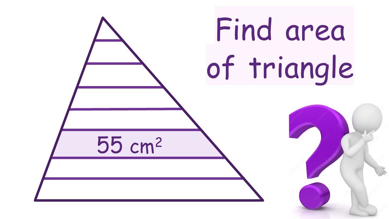 58) Area of strip is given.  Find the area of triangle.