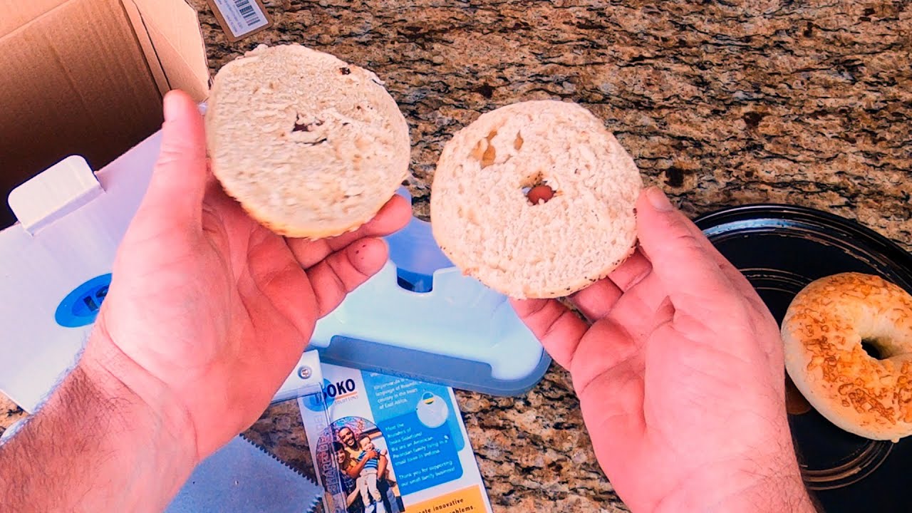 ISOKO Bagel Cutter Slicer Perfect Slices Every Time. Lets see if that’s