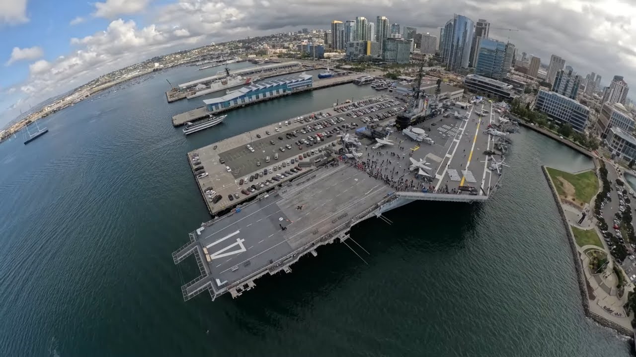 Breathtaking Golden Knights parachute onto U.S.S. Midway