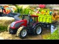 BRUDER TRACTORs  river crossing! McCormick VALTRA Fendt John Deere Claas Deutz