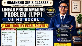 🔥Solve Simplex Method in Excel Solver Fast 🚀 | Linear Programming Problem in QT | Easy Explanation 