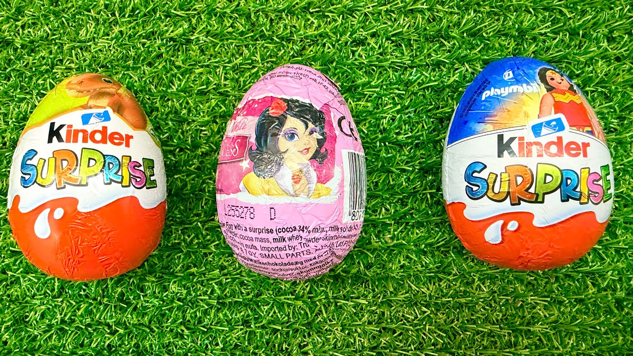 Satisfying Video ASMR 3 Kinder Surprise MAXI Eggs Masha & the Bear & LadyBug Which Egg Will I Open?