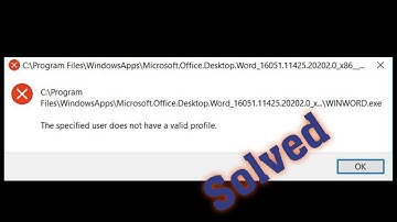 How To Fix The Specified User Does Not Have A Valid  Profile Error In Windows
