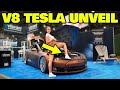We took The world's FIRST V8 Tesla to SEMA and it was a WILD RIDE
