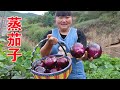 【陕北霞姐】家里的茄子多的吃不完，霞姐自创新做法“肉沫蒸茄子”，太美了，妹妹说要天天都吃！