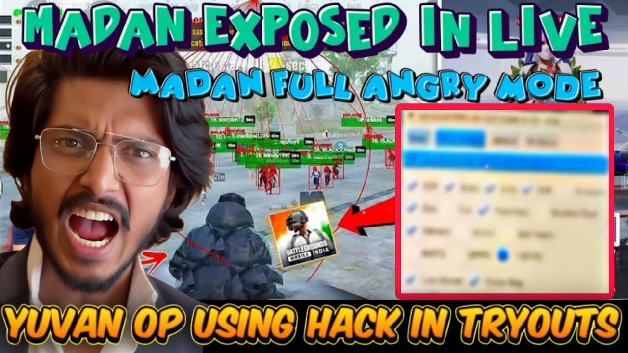 Yuvan Op Using Hack In Tryouts | Madan Exposed Everything in Live | #madan #bgmilive #pubgmadanop 