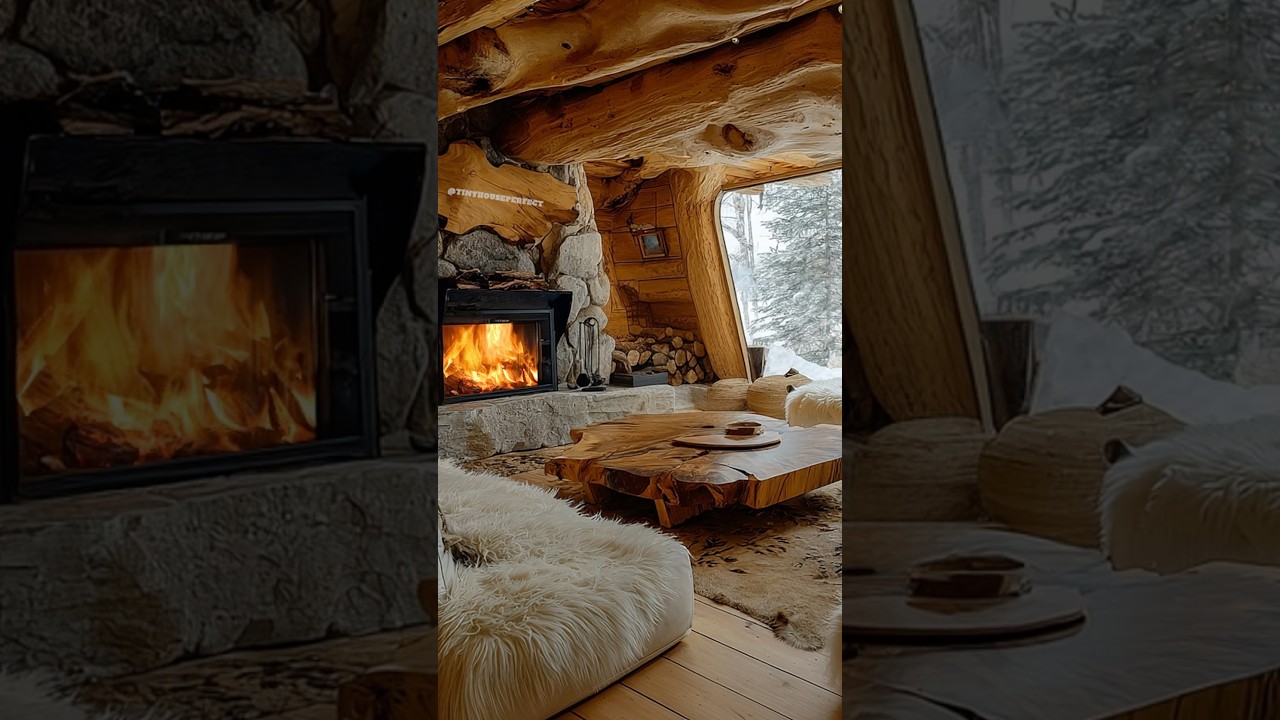 Cozy winter cabin vibes with a stunning snowy view! 🏔️🔥