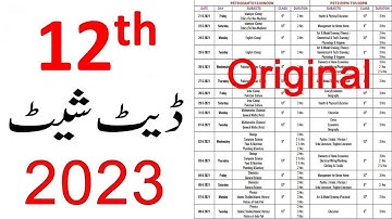 12th date sheet 2022, 2nd Year datesheet 2022, fsc datesheeet 2022, ICS datesheet 2022, fa datesheet