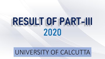 RESULT OF PART-III, UNIVERSITY OF CALCUTTA