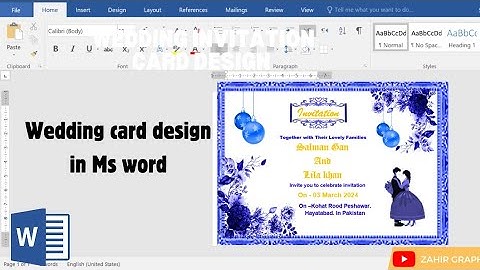 wedding card design in Ms word | Golden invitation card design