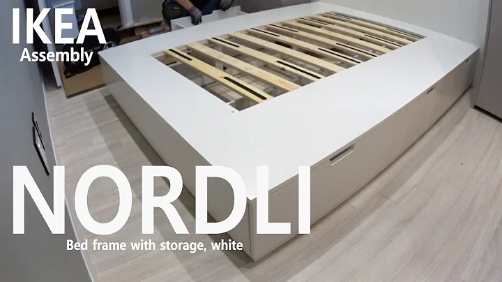 How to assemble-IKEA NORDLI Bed frame with storage, white assembly-5x