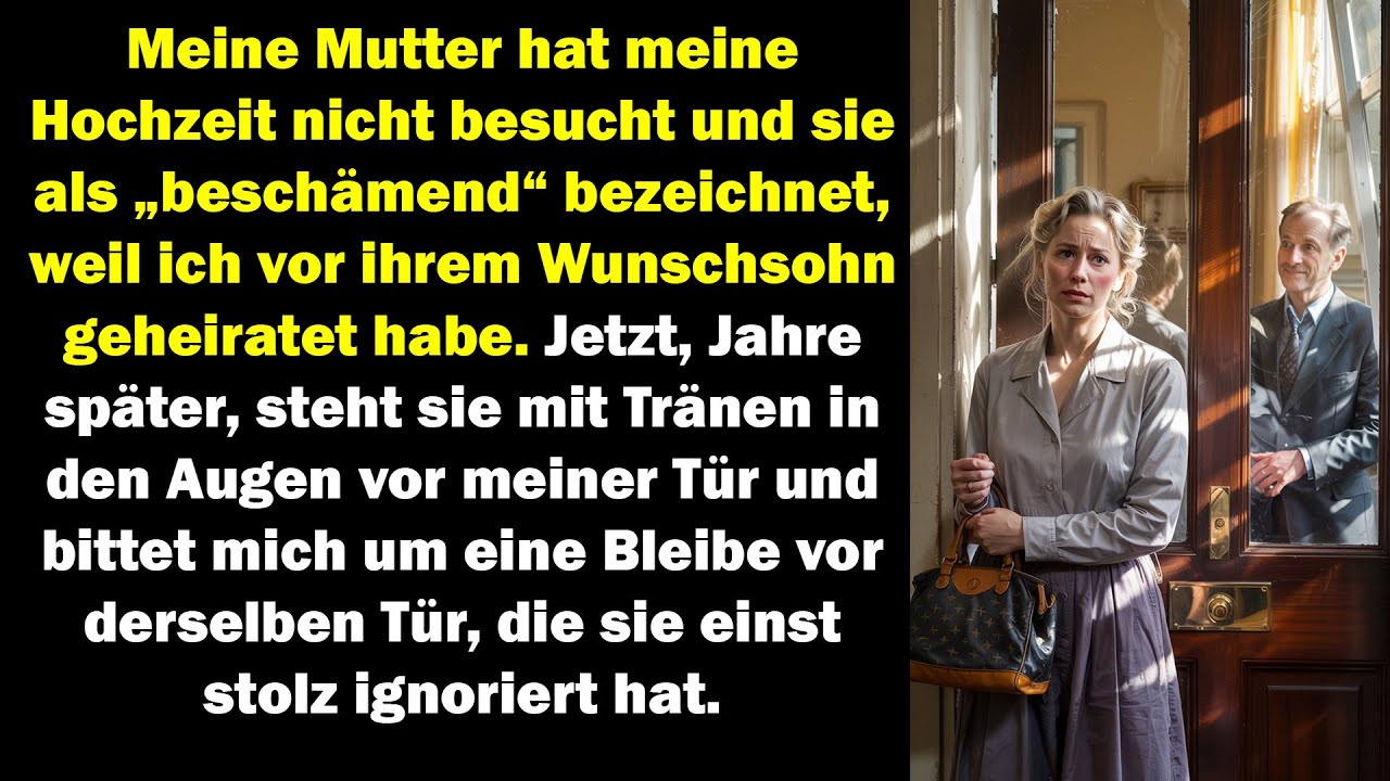 Meine Mutter verachtete meine Hochzeit, doch Jahre später flehte sie vor derselben Tür um Hilfe.