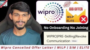 Wipro Revoked Offer 🥺 | NGA Training And Onboarding Cancelled | Don