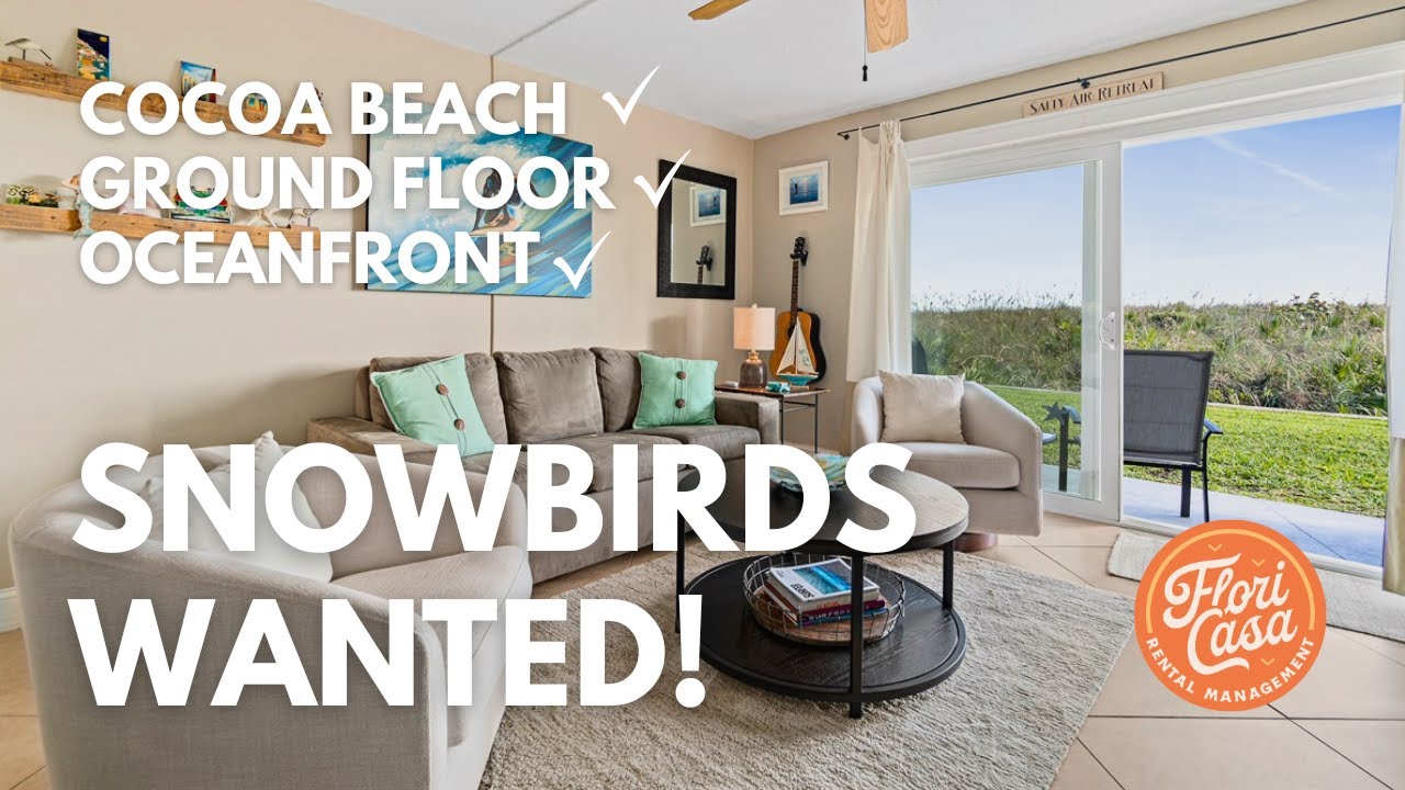 Cocoa Beach Florida Snowbird Monthly Rental AirBnB/VRBO on the beach