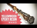 Wand Making - Hybrid Epoxy and Yellowwood woodturning time lapse