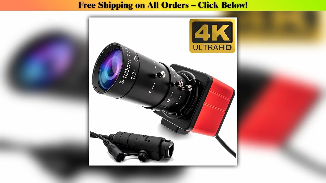 WGWK 4K Mini POE IP Camera 3/4/5/8MP Security Protection Webcam 5-100mm Manual Varifocal Lens