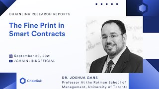 Joshua Gans, PhD: A Management Research Perspective for Smart Contracts | Chainlink Research Reports