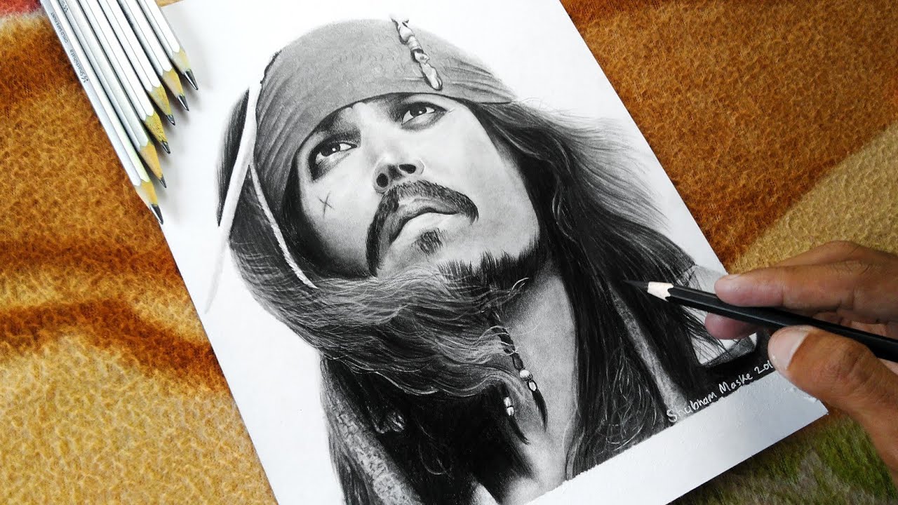 Johnny Depp Pirates Of The Caribbean Drawing