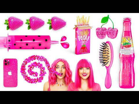 ЕДИМ ТОЛЬКО РОЗОВУЮ ЕДУ ЧЕЛЛЕНДЖ | Едим розовые сладости и фастфуд 24 часа от RATATA