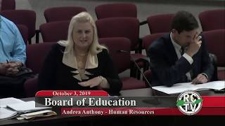 Board of Education Meeting - October 3, 2019