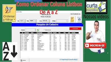 Como Ordenar Coluna Listbox de A a Z | Classificar Lisbox em Ordem Crescente