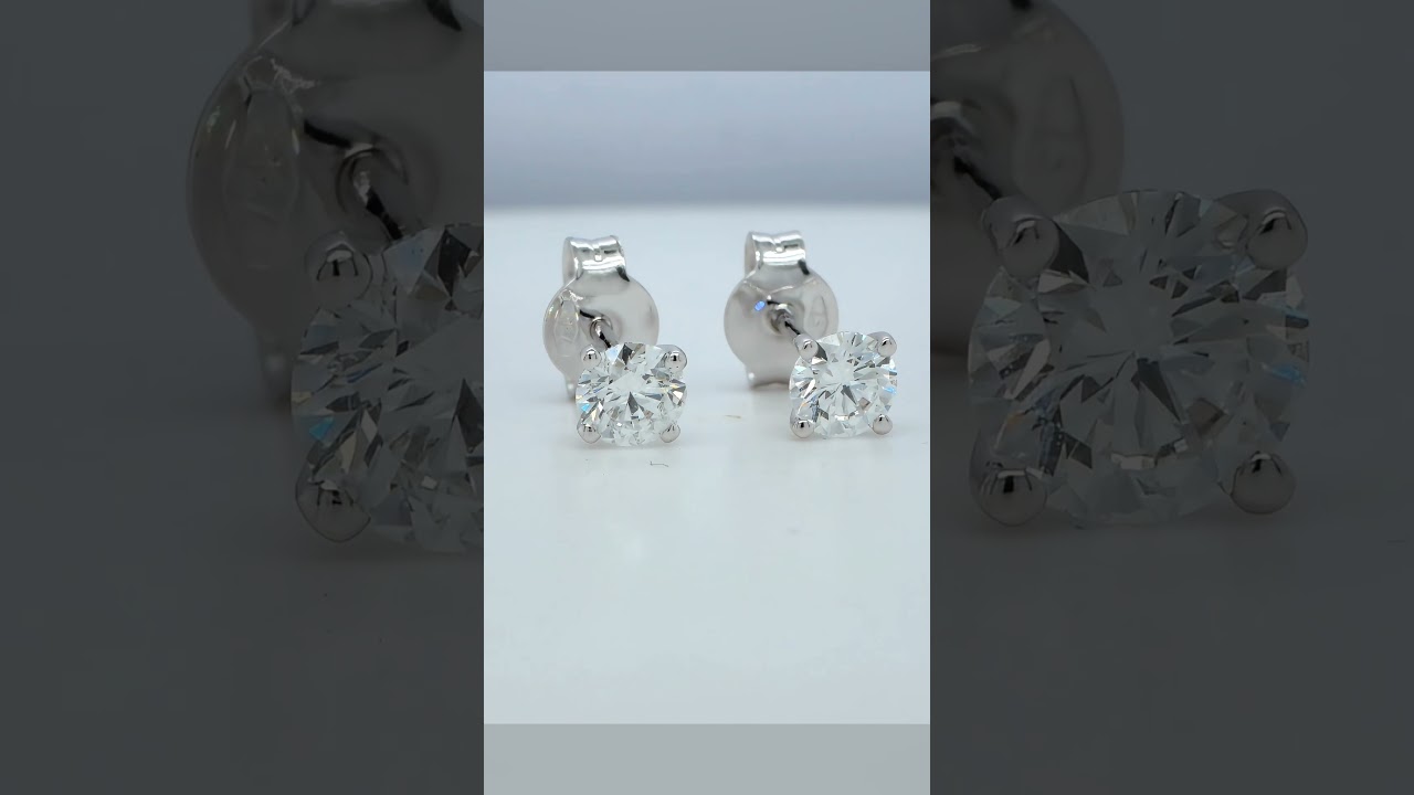 0.60 ct. tw. Labgrown diamond classic solitaire earrings - Orogem Jewelers