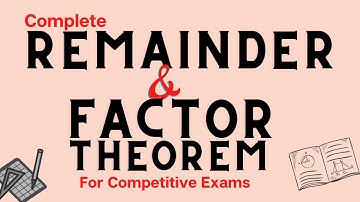 Remainder and Factor Theorem | Remainder Theorem | Factor Theorem |remainder theorem in hindi
