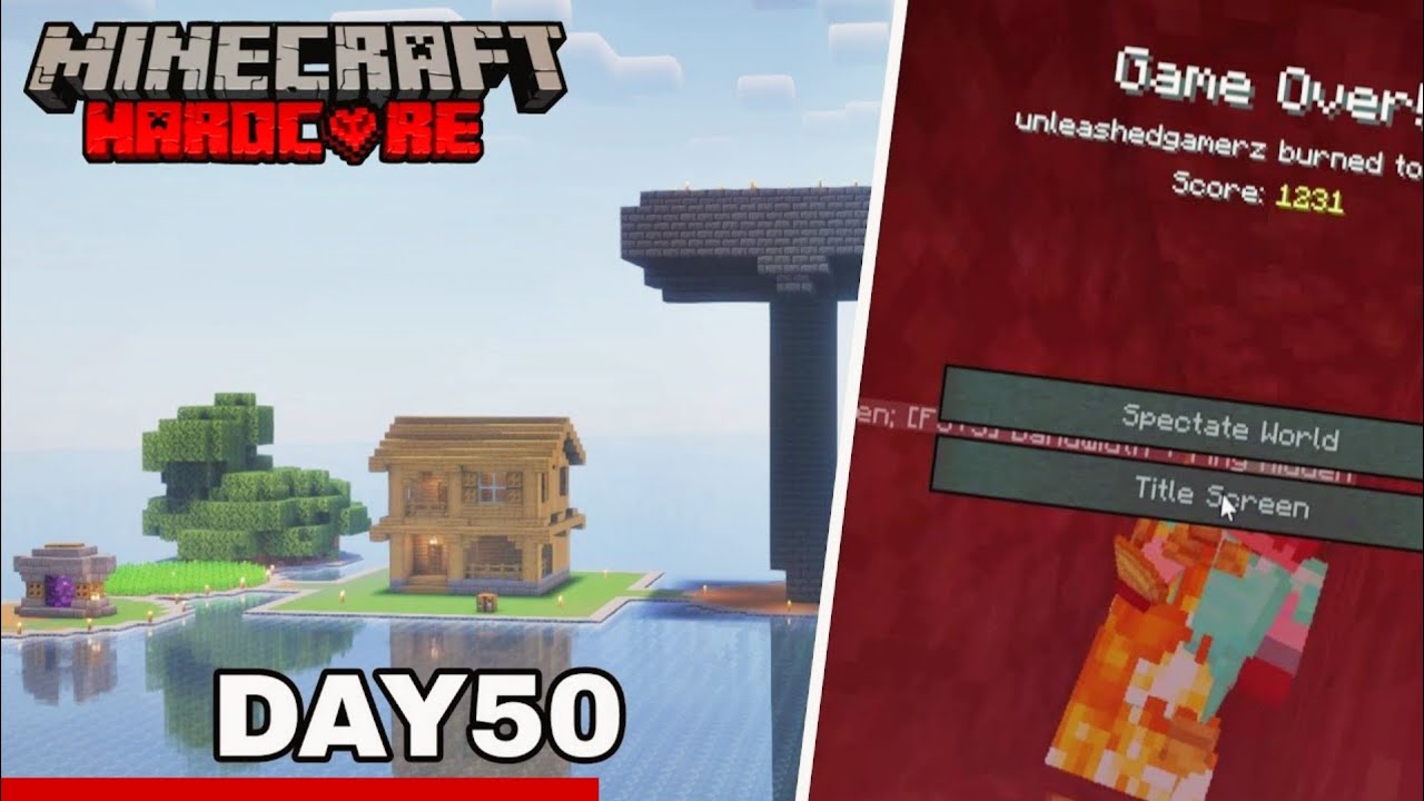 I Survived 50 Days On An Island in Minecraft Hardcore (in hindi) - YouTube