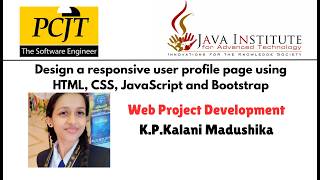 Design a responsive user profile page using HTML, CSS, JavaScript and Bootstrap