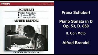 Franz Schubert: Piano Sonata in D, Op. 53, D. 850 - II. Con Moto - Alfred Brendel
