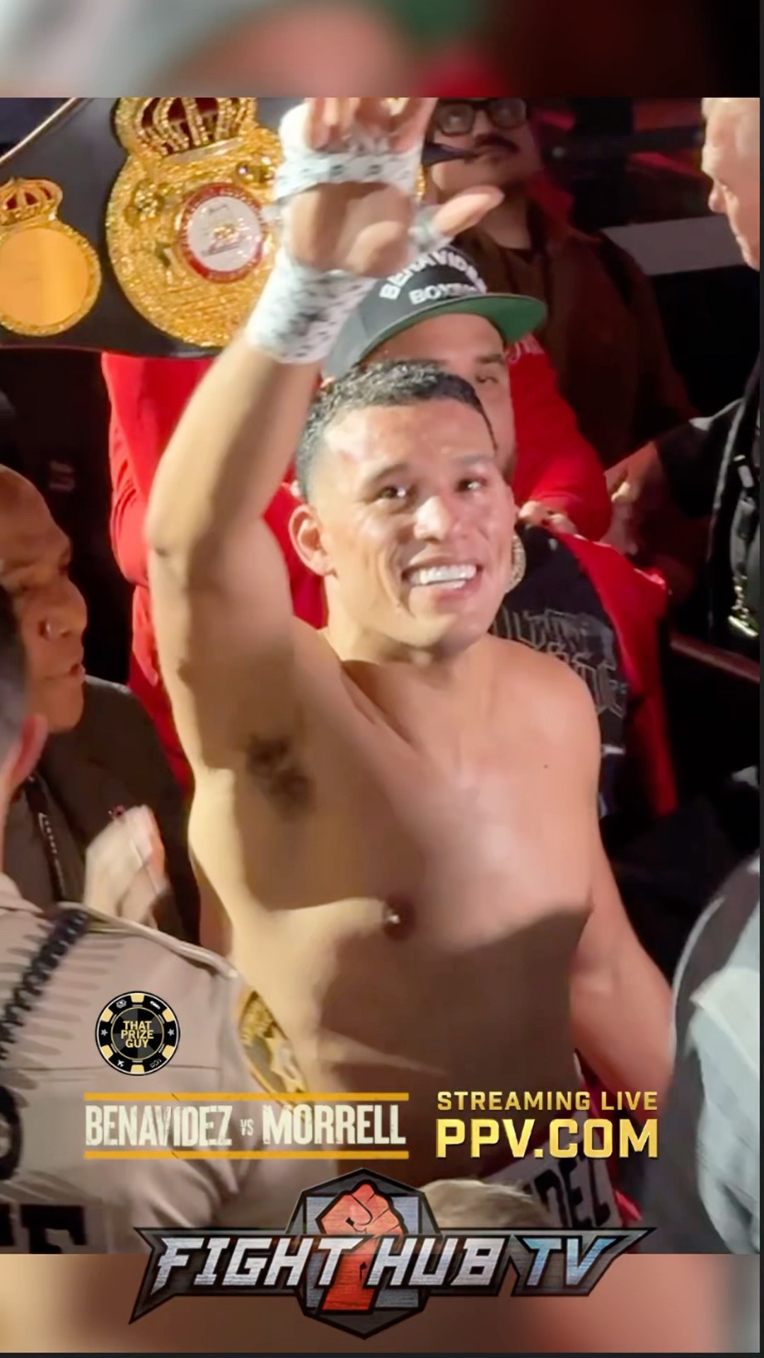 Happy David Benavidez embraced by fans after win over Morrell!