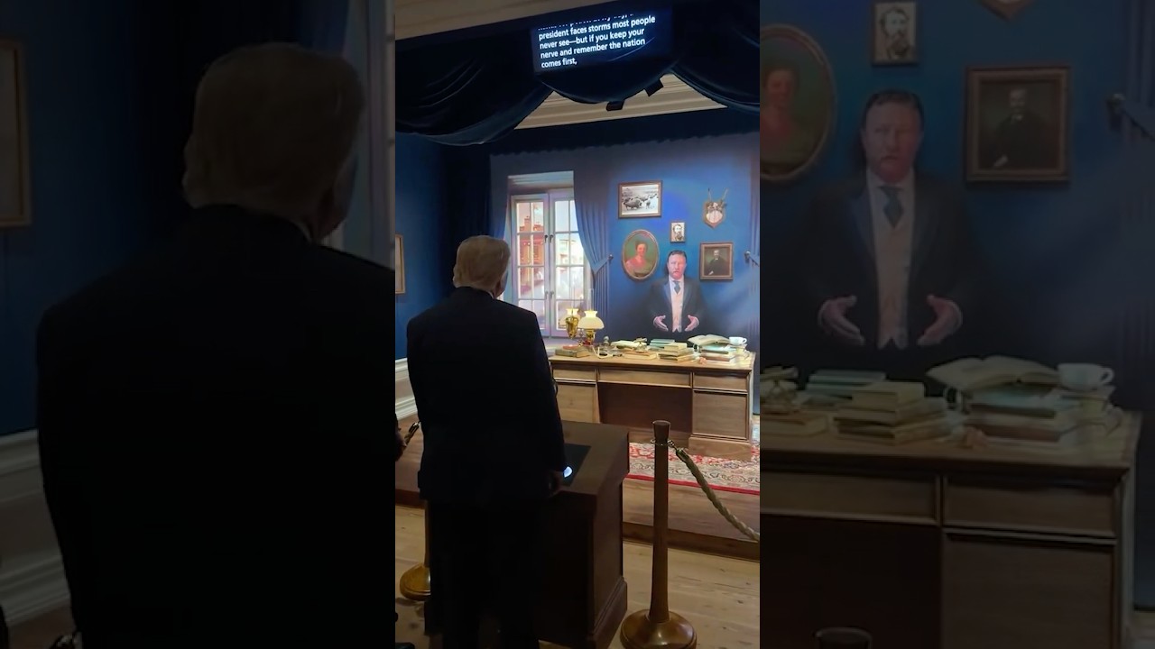 Trump Talks to AI Theodore Roosevelt at Presidential Library