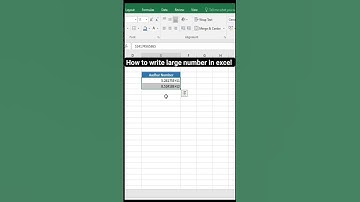how to write large number in excel ? excel tutoring #shorts