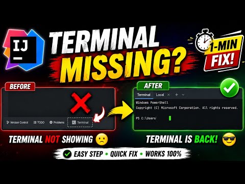 IntelliJ IDEA Terminal Not Showing? Fix in 1 Minute