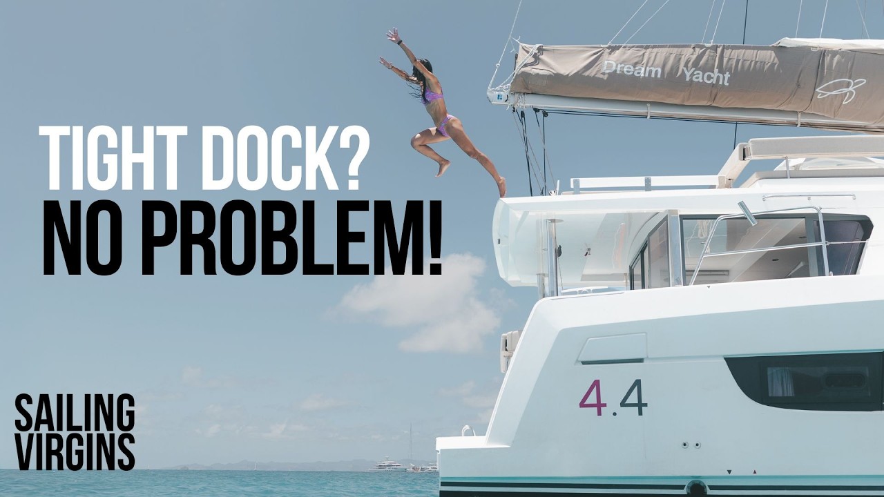 ⁣How to get a CATAMARAN Out of a TIGHT Dock! (Without Hitting Anything)