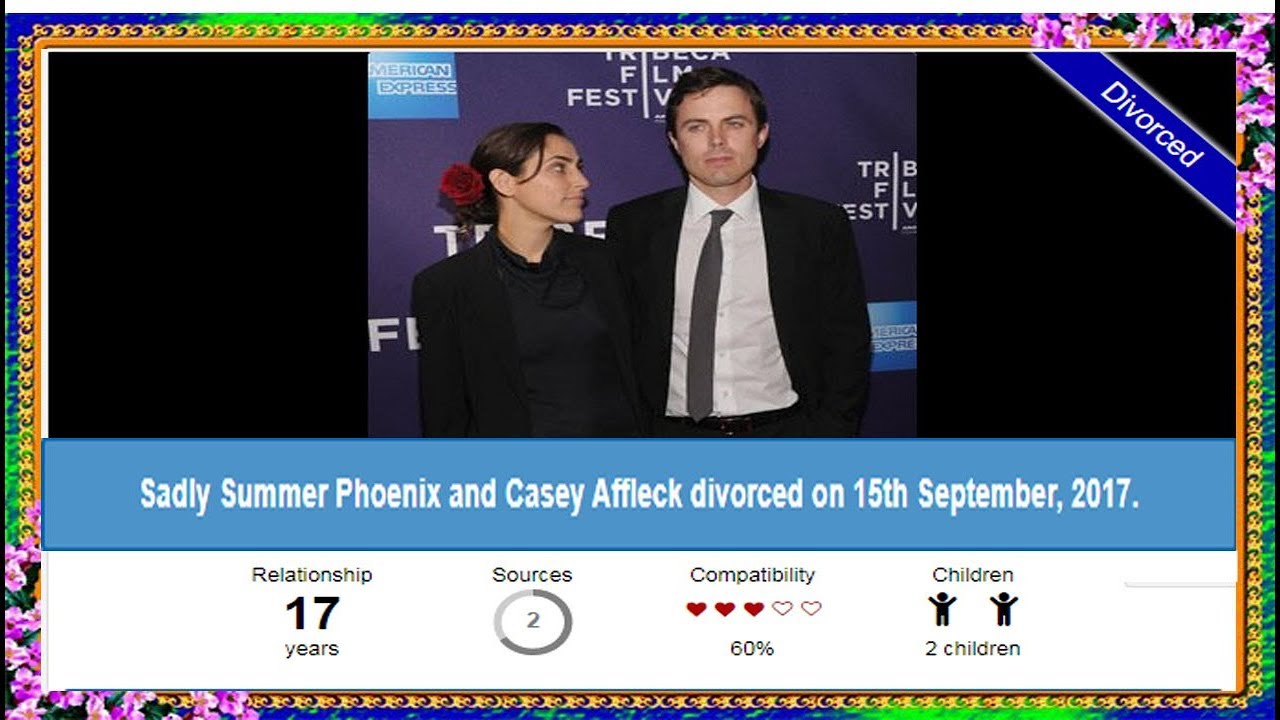 Sadly Summer Phoenix and Casey Affleck divorced on 15th September, 2017